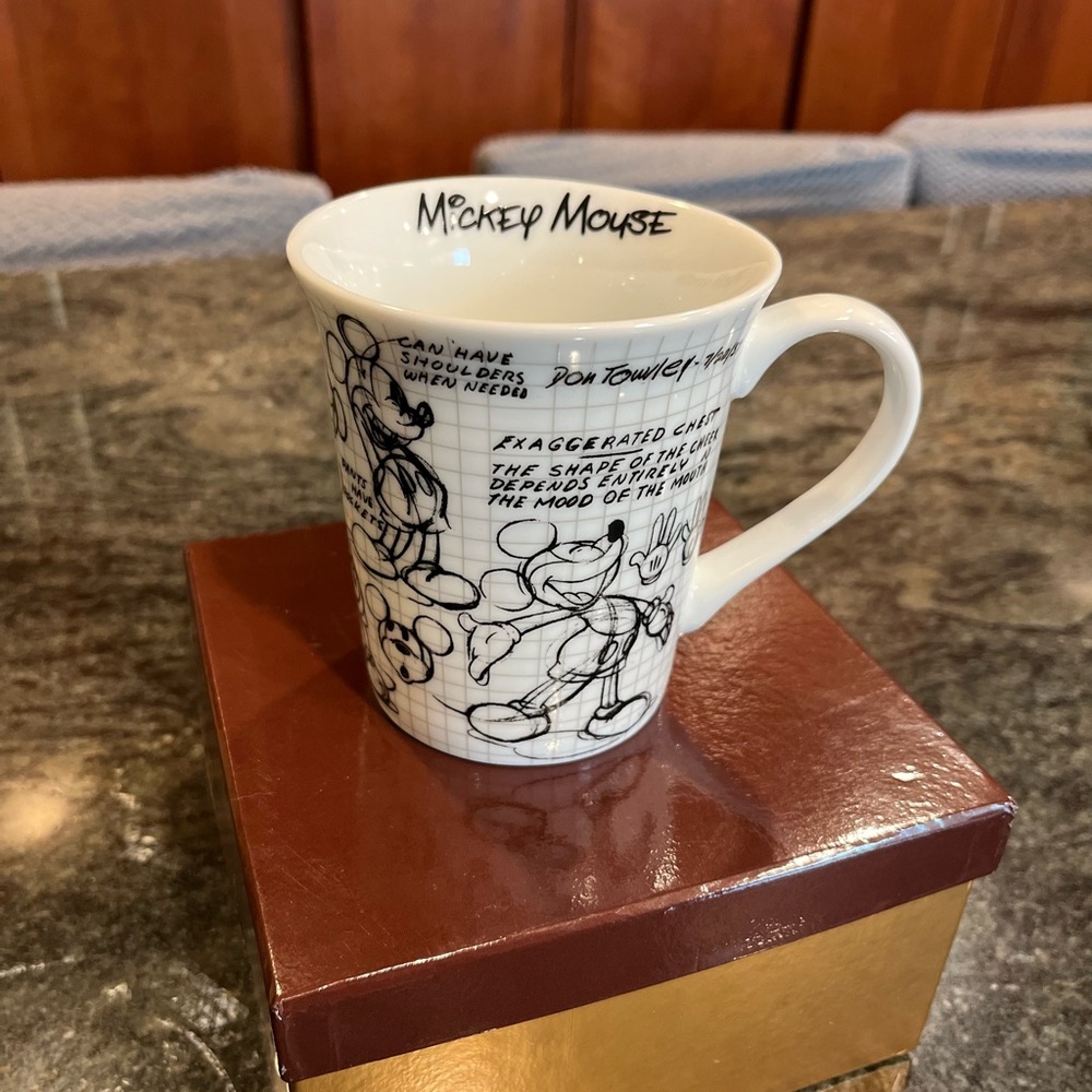 Disney Sketchbook Mugs Set Mickey & Minnie Mouse Ceramic Coffee Tea Cups New OBO - Picture 8 of 16